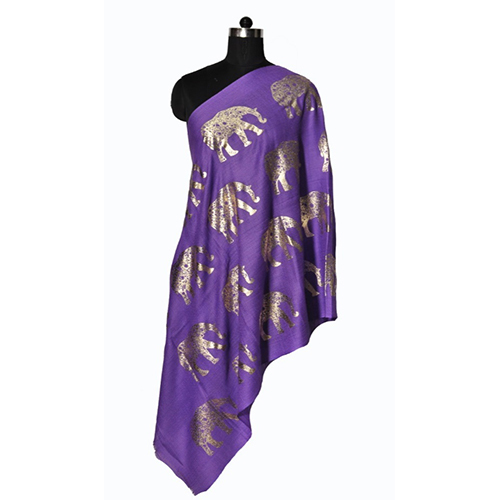 Fine Wool Foil Printed Stole
