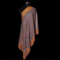 Fine Wool Zari Kani Cutting Border Stole
